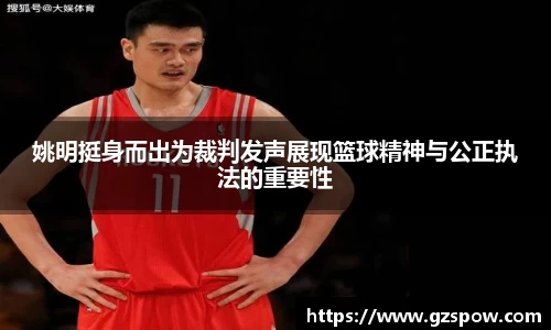 姚明挺身而出为裁判发声展现篮球精神与公正执法的重要性